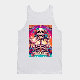 "Spilling the Tea" Skeleton Tarot Card Tank Top